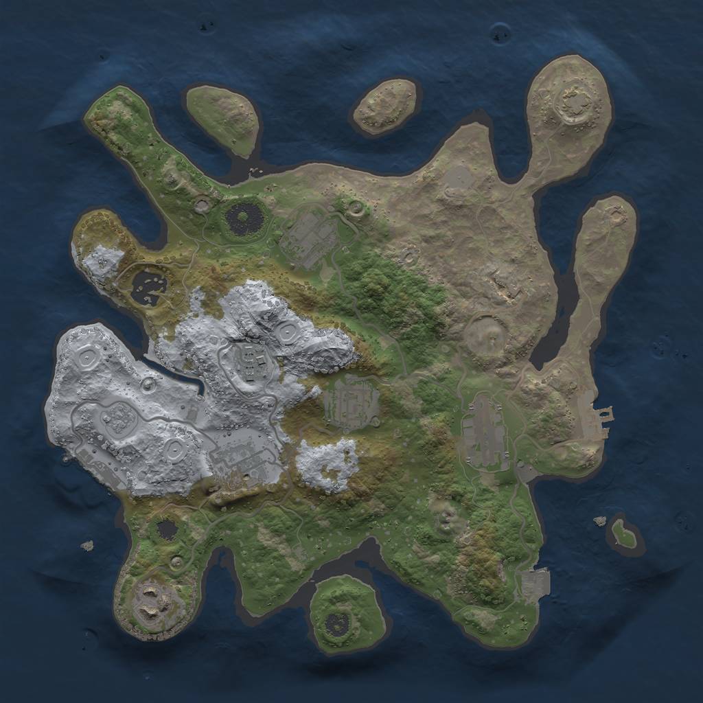 Rust Map: Procedural Map, Size: 3000, Seed: 439042219, 14 Monuments