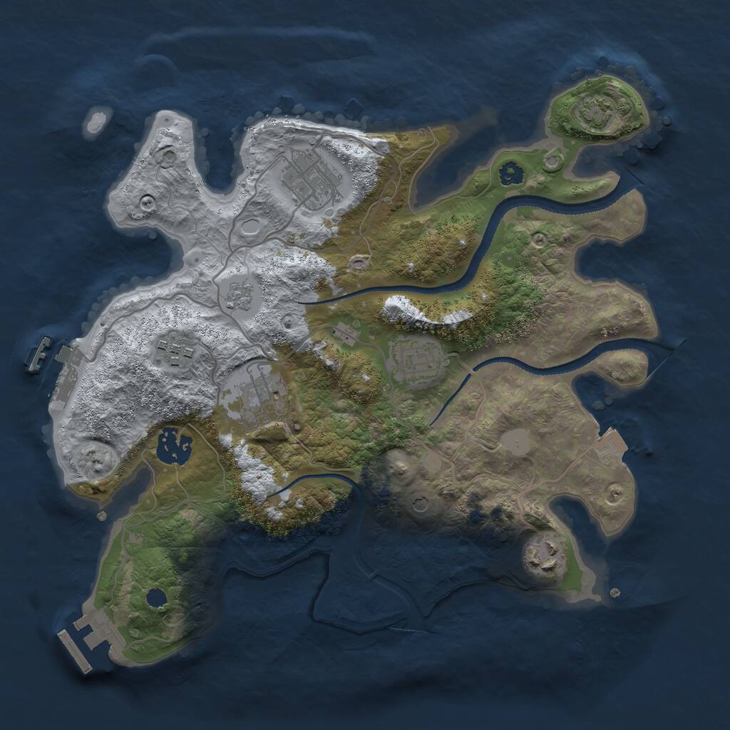 Rust Map: Procedural Map, Size: 3000, Seed: 6942587, 12 Monuments
