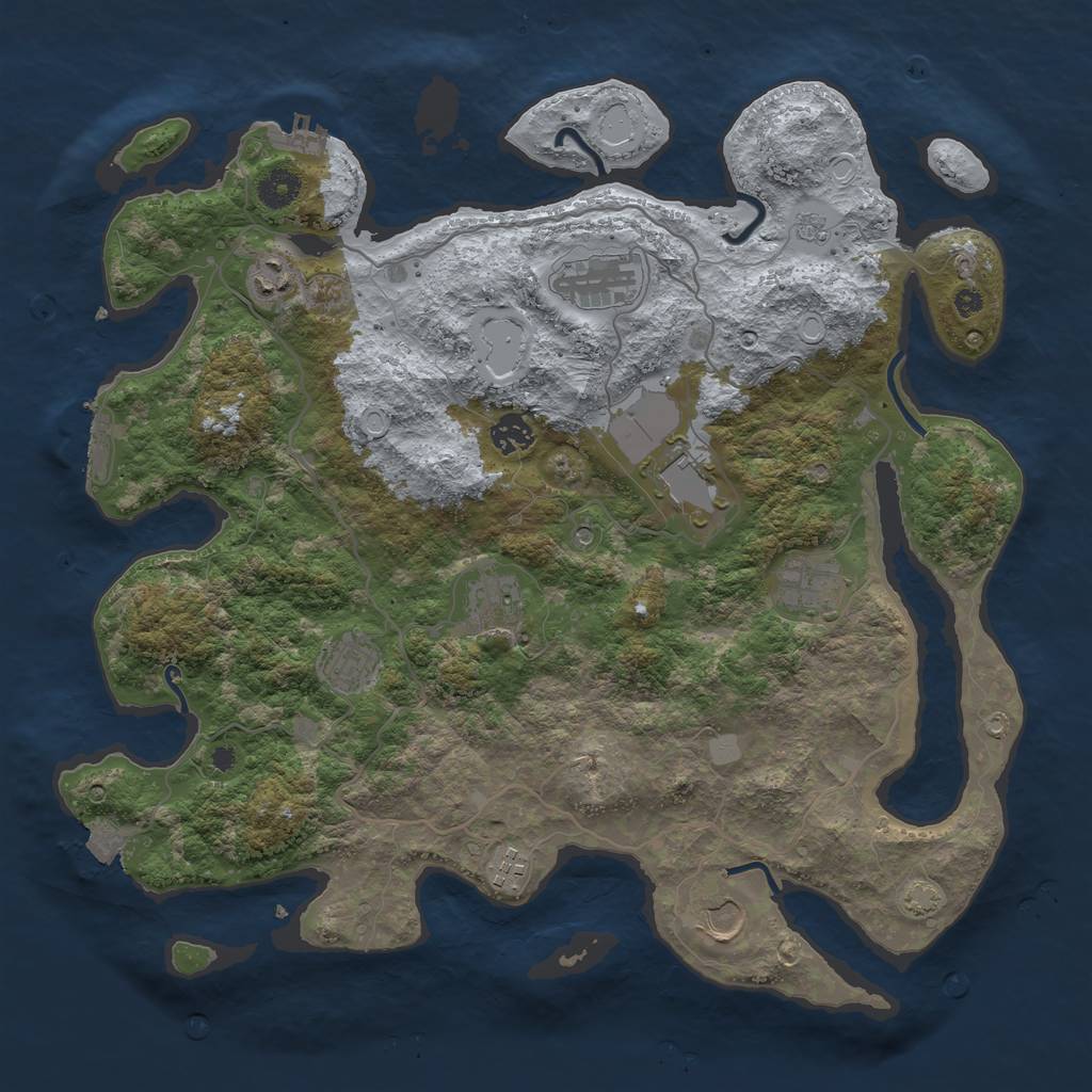 Rust Map: Procedural Map, Size: 4000, Seed: 2123320424, 17 Monuments