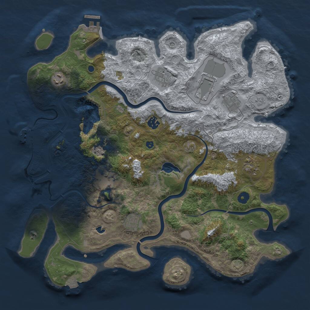 Rust Map: Procedural Map, Size: 4000, Seed: 11208174, 15 Monuments