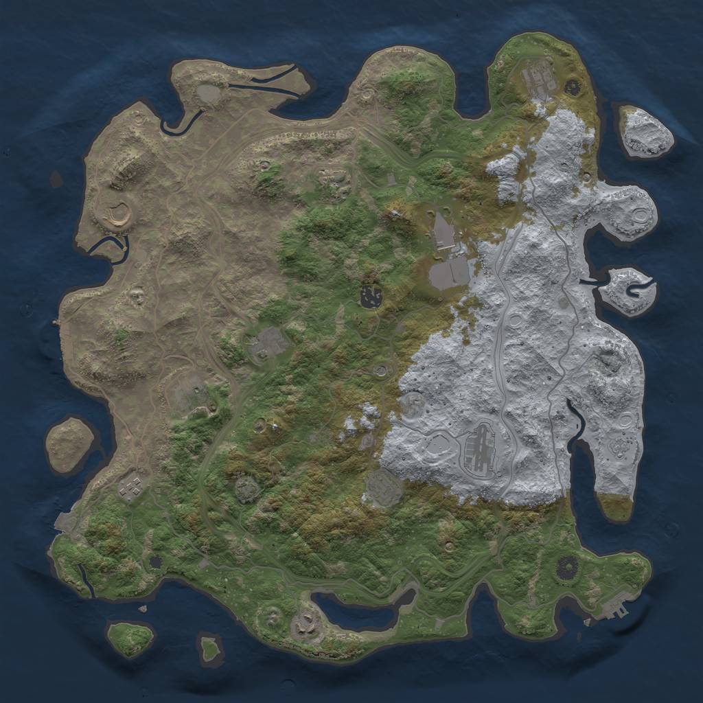 Rust Map: Procedural Map, Size: 4500, Seed: 155821576, 19 Monuments