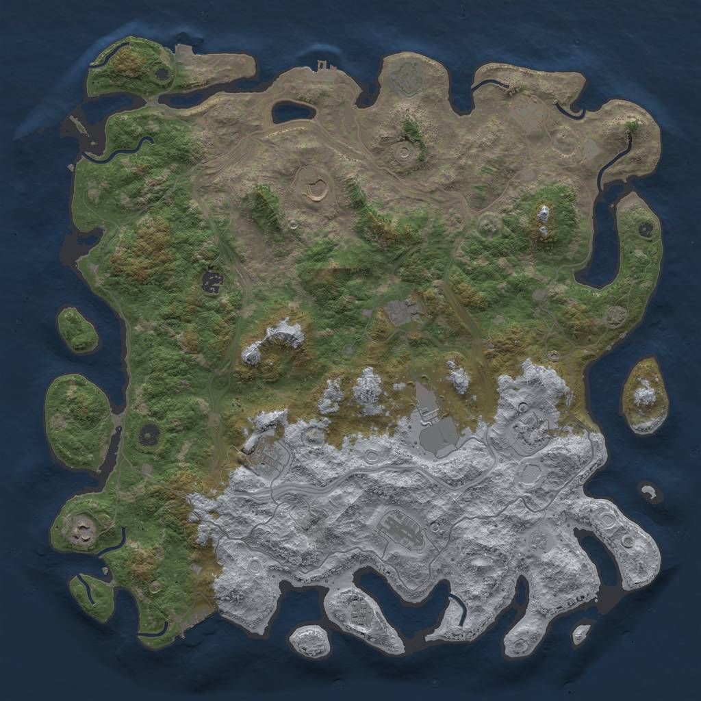 Rust Map: Procedural Map, Size: 4800, Seed: 496276065, 19 Monuments