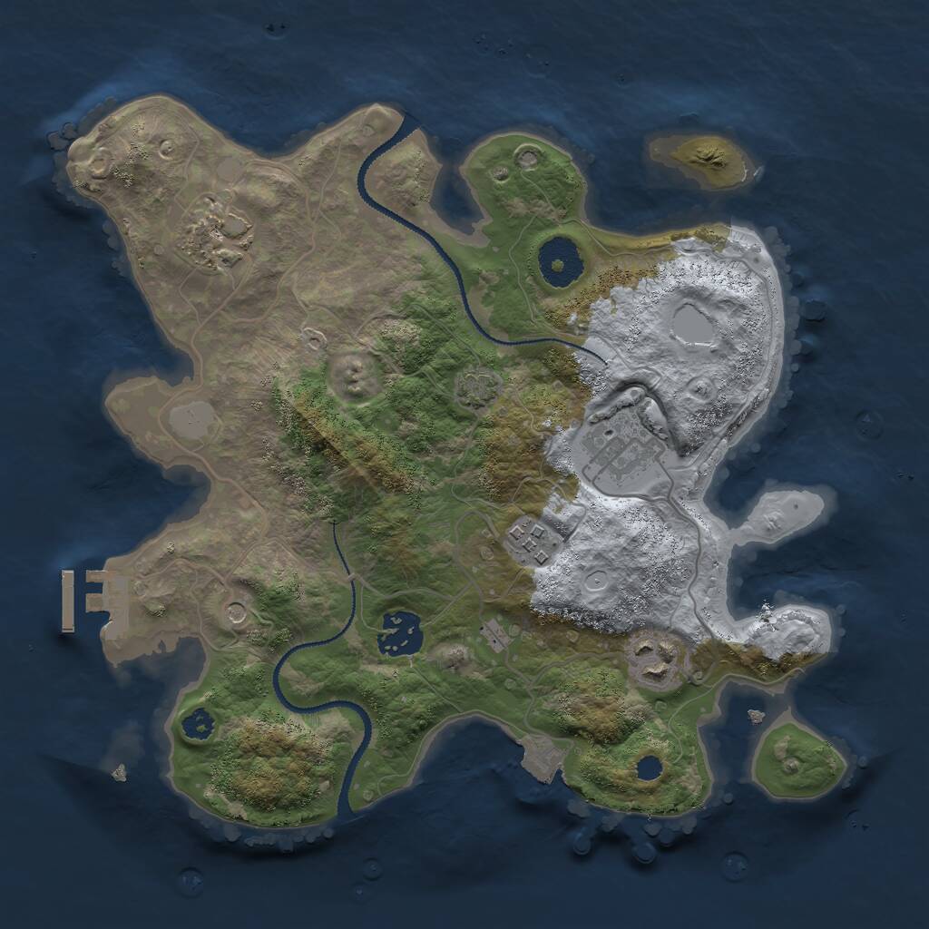 Rust Map: Procedural Map, Size: 3000, Seed: 47466, 9 Monuments