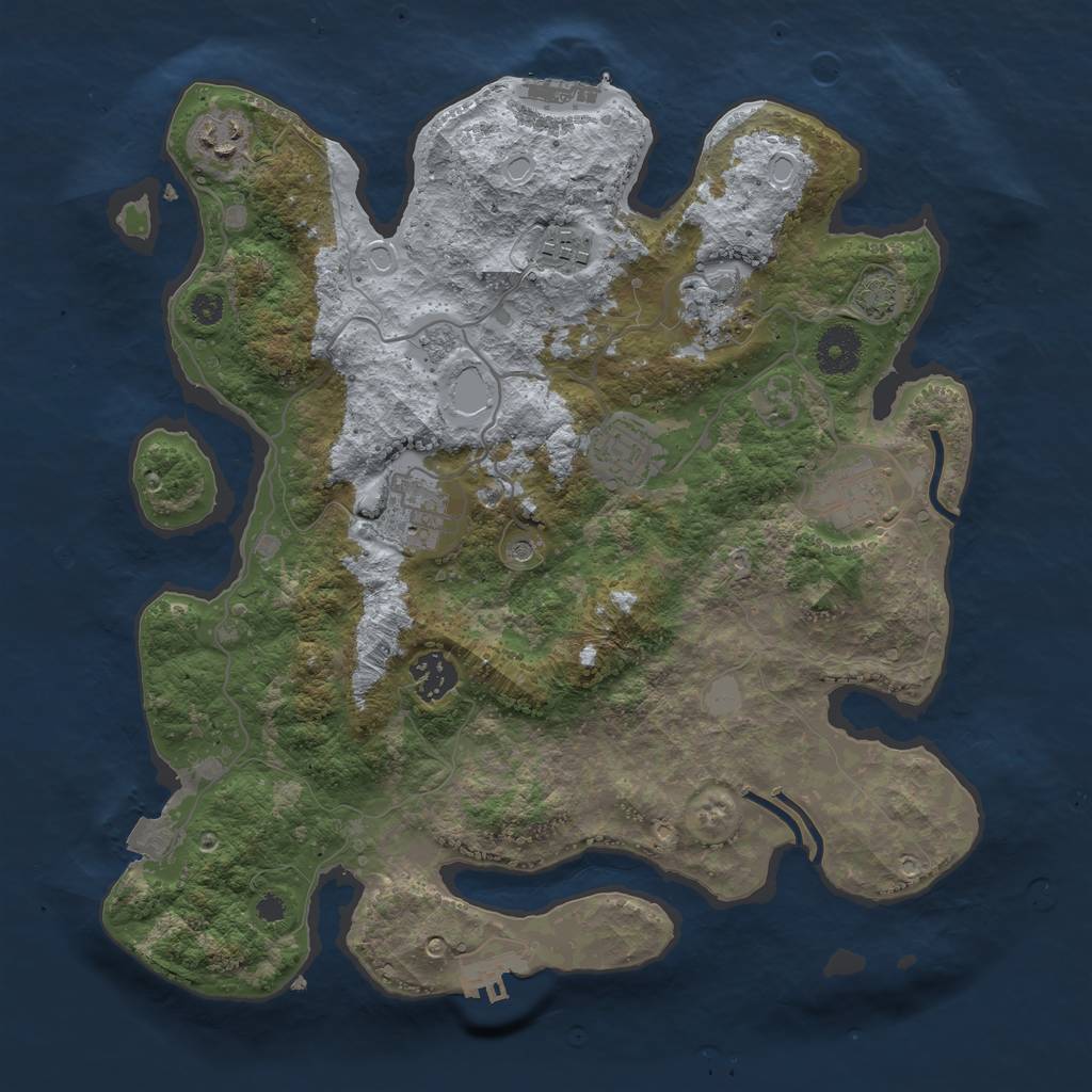 Rust Map: Procedural Map, Size: 3450, Seed: 13246801, 15 Monuments