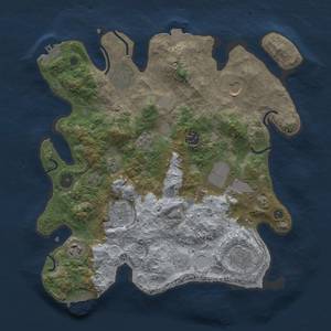 Thumbnail Rust Map: Procedural Map, Size: 3500, Seed: 44444, 16 Monuments