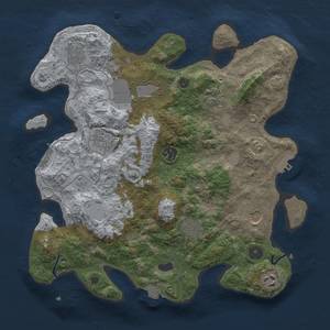 Thumbnail Rust Map: Procedural Map, Size: 3500, Seed: 585945, 16 Monuments