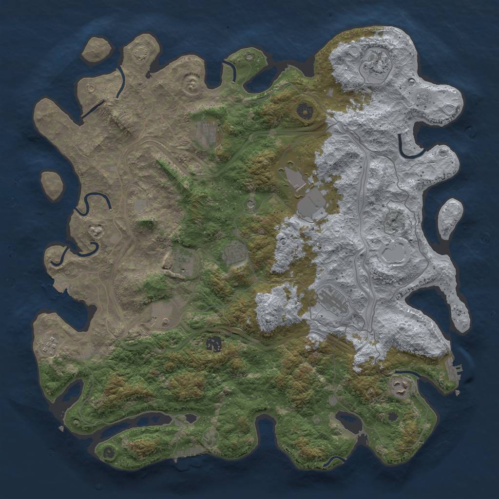 Rust Map: Procedural Map, Size: 4500, Seed: 630918849, 18 Monuments