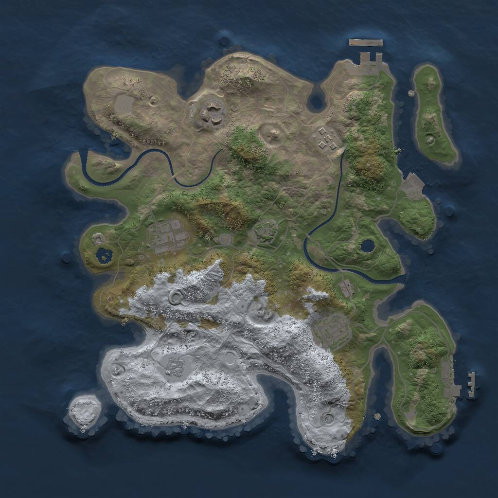 Rust Map: Procedural Map, Size: 3000, Seed: 94844, 10 Monuments