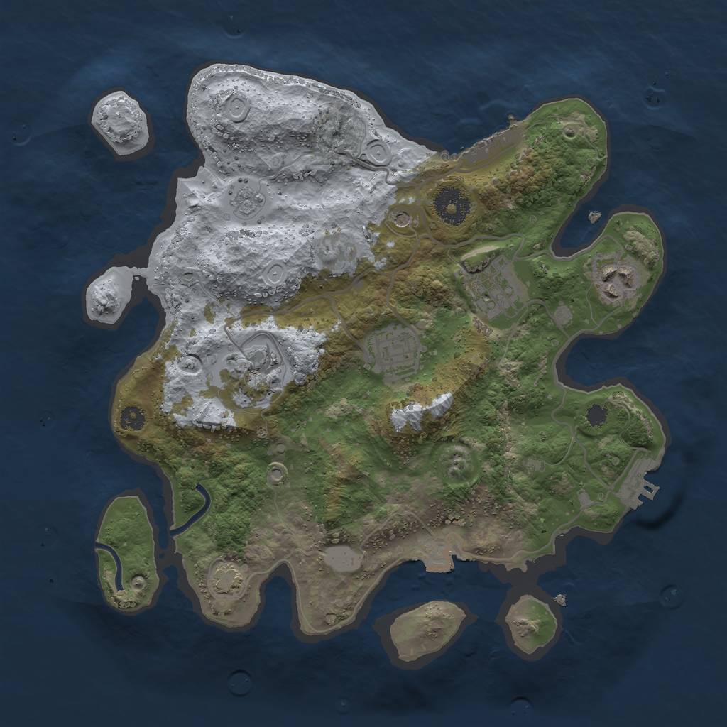 Rust Map: Procedural Map, Size: 3000, Seed: 9826753, 12 Monuments