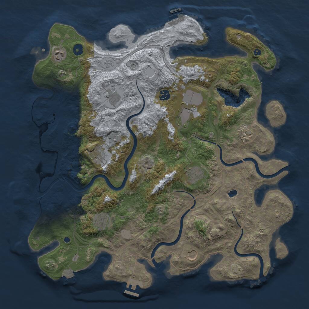 Rust Map: Procedural Map, Size: 4250, Seed: 2079163866, 16 Monuments