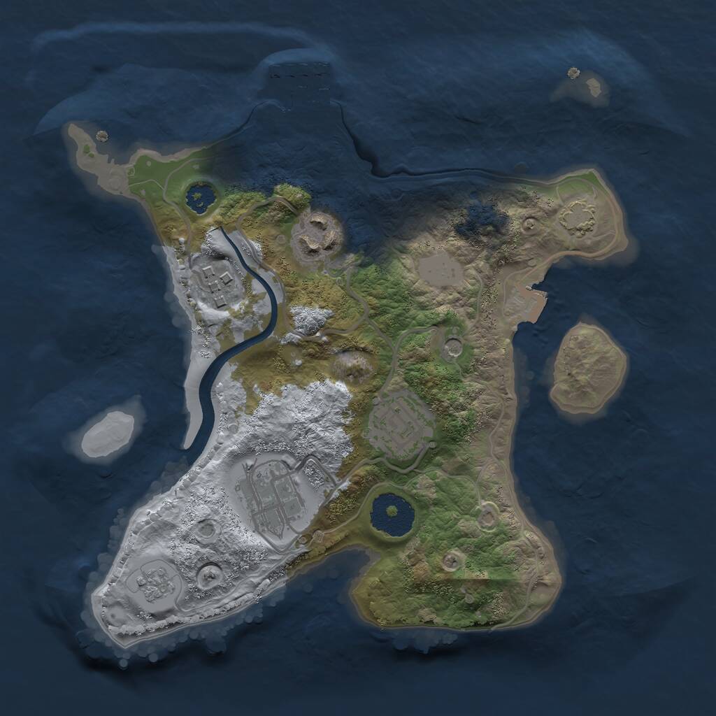Rust Map: Procedural Map, Size: 2500, Seed: 192222647, 9 Monuments