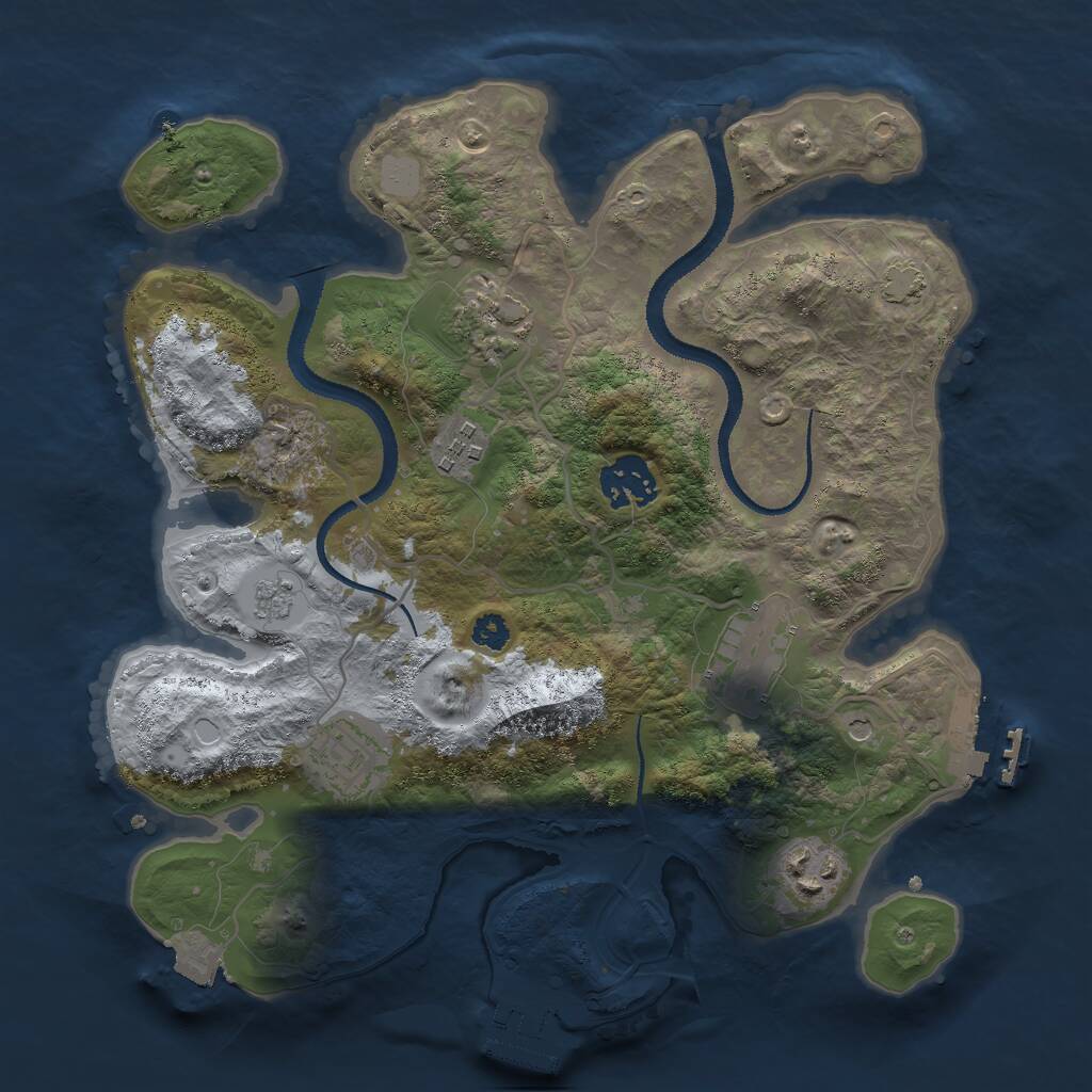Rust Map: Procedural Map, Size: 3000, Seed: 92697, 12 Monuments