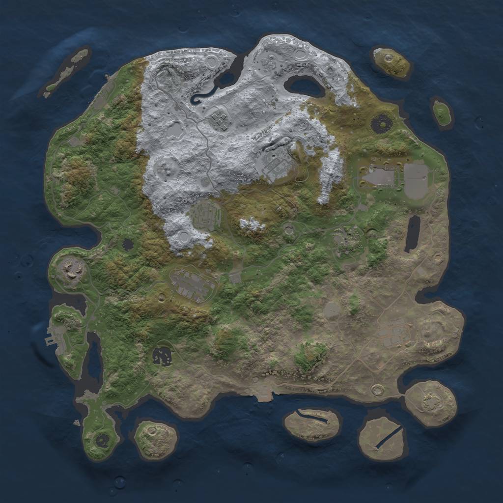 Rust Map: Procedural Map, Size: 3750, Seed: 1530979860, 17 Monuments