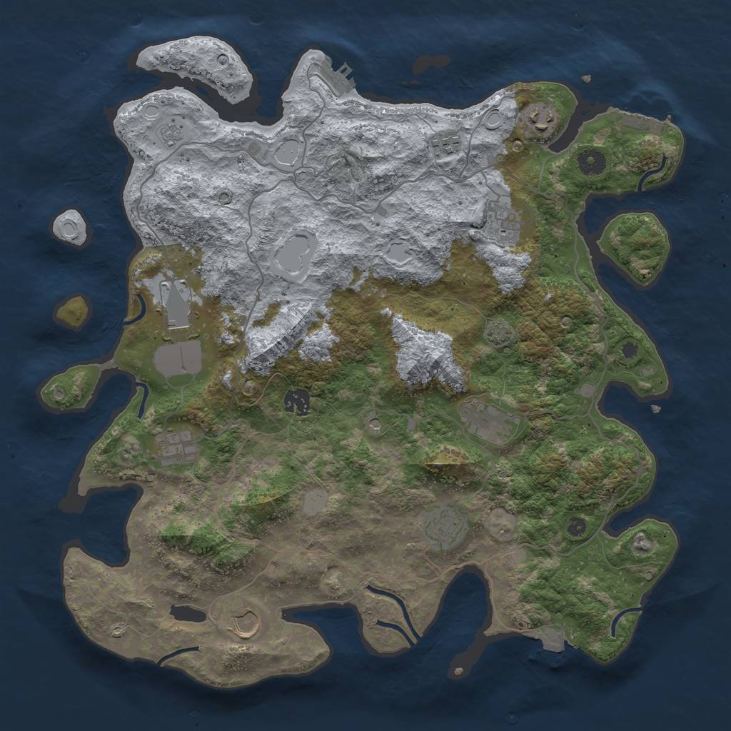 Rust Map: Procedural Map, Size: 4000, Seed: 12664, 17 Monuments