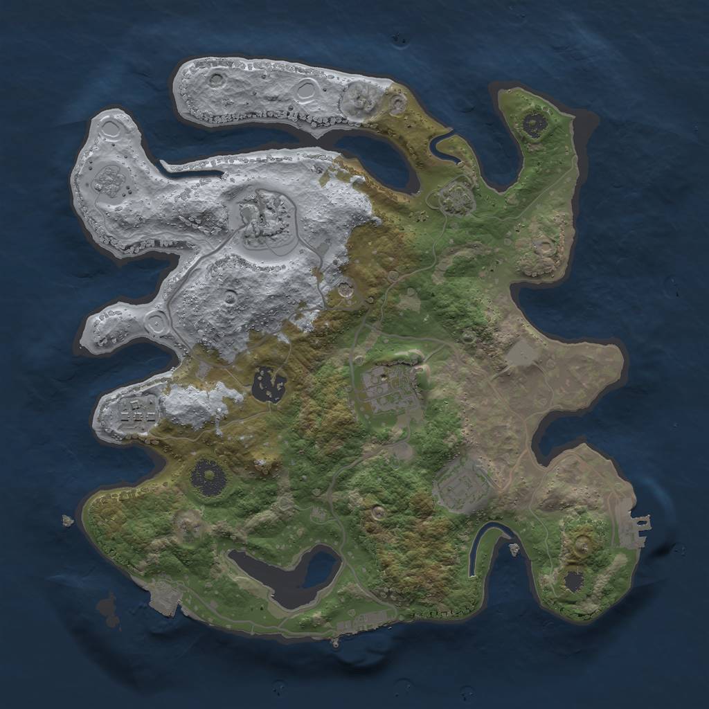 Rust Map: Procedural Map, Size: 3000, Seed: 21469, 13 Monuments