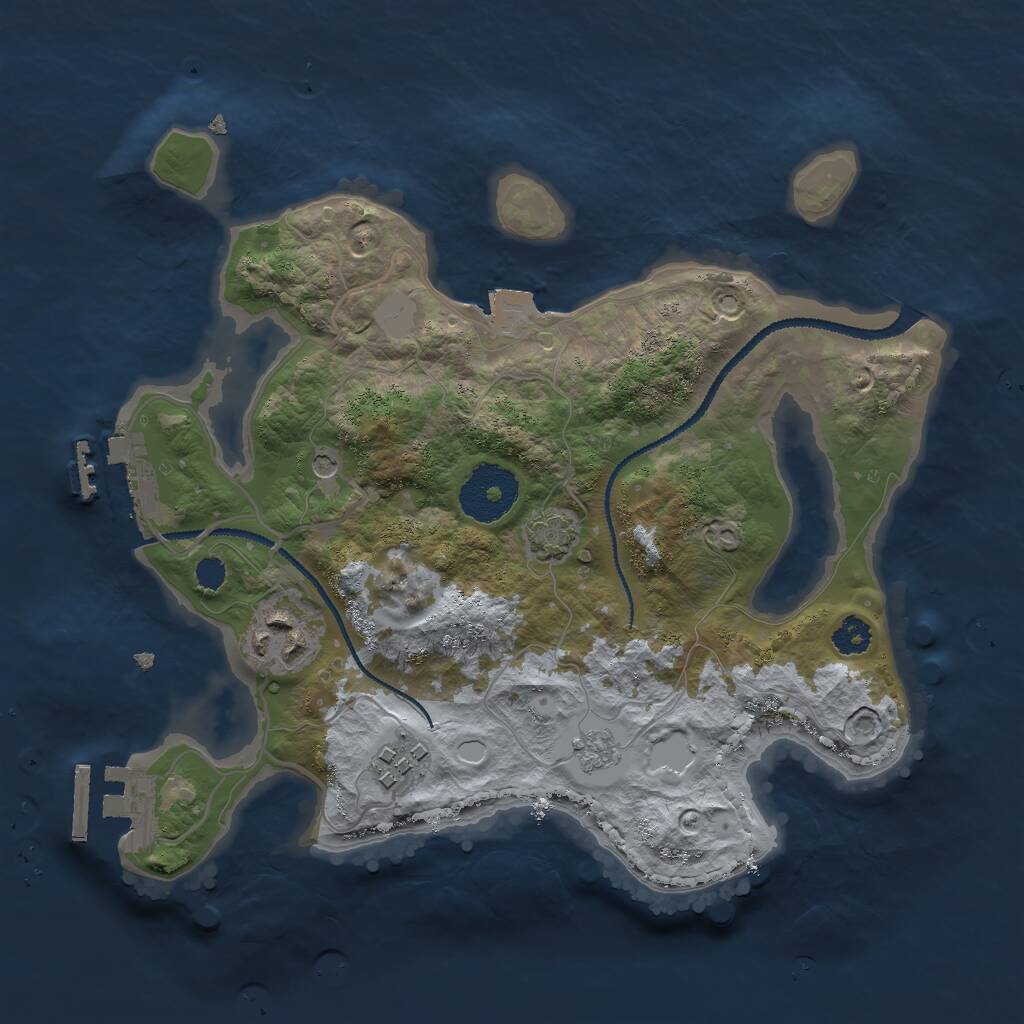Rust Map: Procedural Map, Size: 2700, Seed: 503209811, 8 Monuments