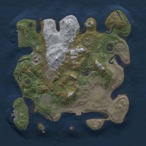 Thumbnail Rust Map: Procedural Map, Size: 3000, Seed: 1627600337, 14 Monuments