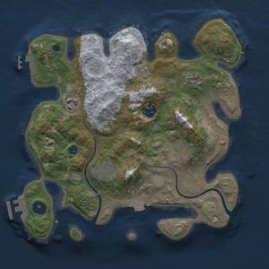 Thumbnail Rust Map: Procedural Map, Size: 3000, Seed: 1627600337, 11 Monuments