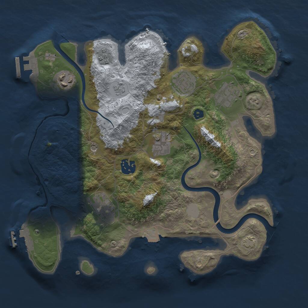 Rust Map: Procedural Map, Size: 3000, Seed: 1627600337, 13 Monuments