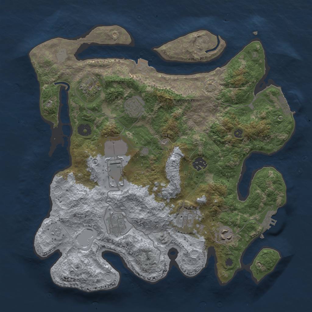 Rust Map: Procedural Map, Size: 3500, Seed: 38755392, 15 Monuments