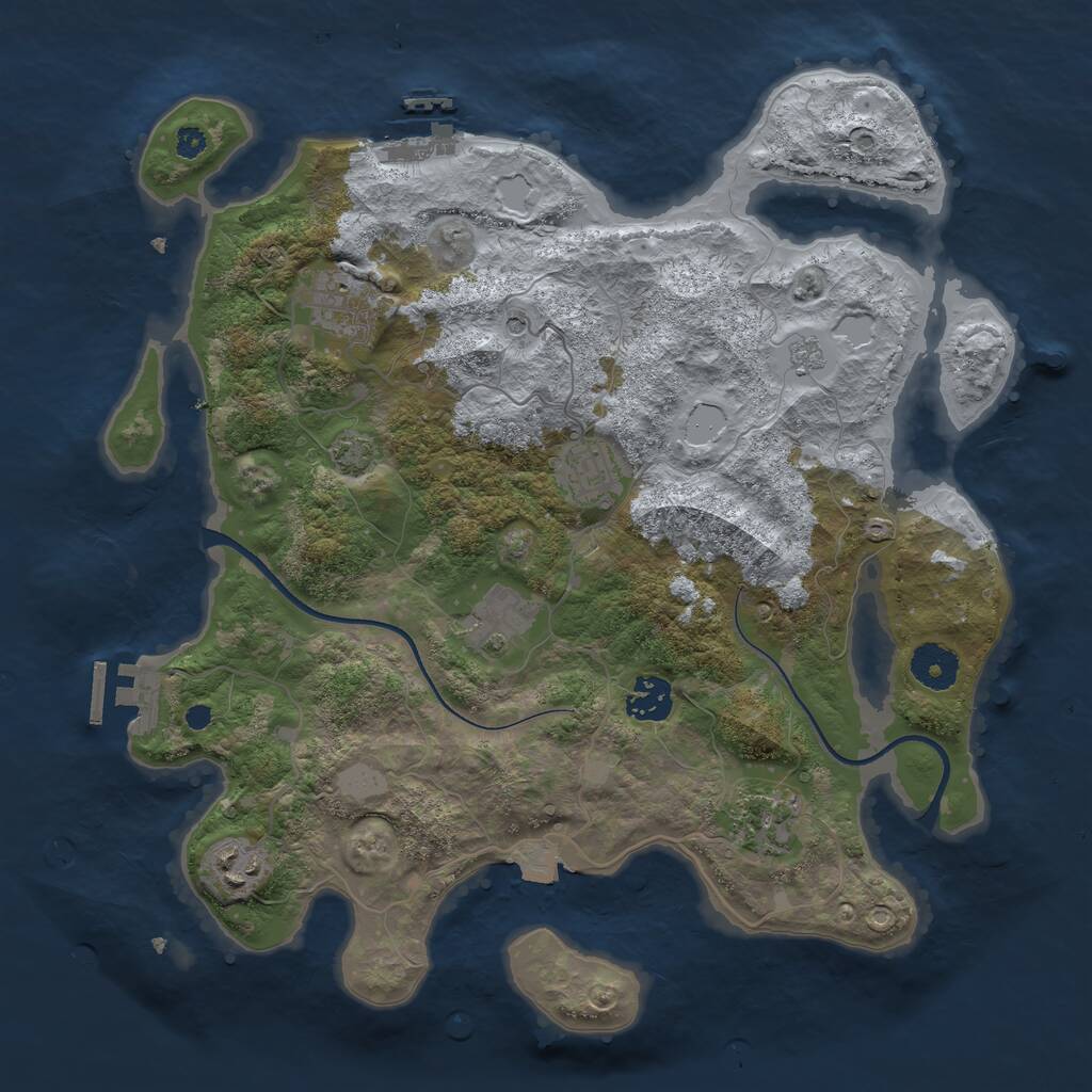 Rust Map: Procedural Map, Size: 3500, Seed: 589364237, 12 Monuments