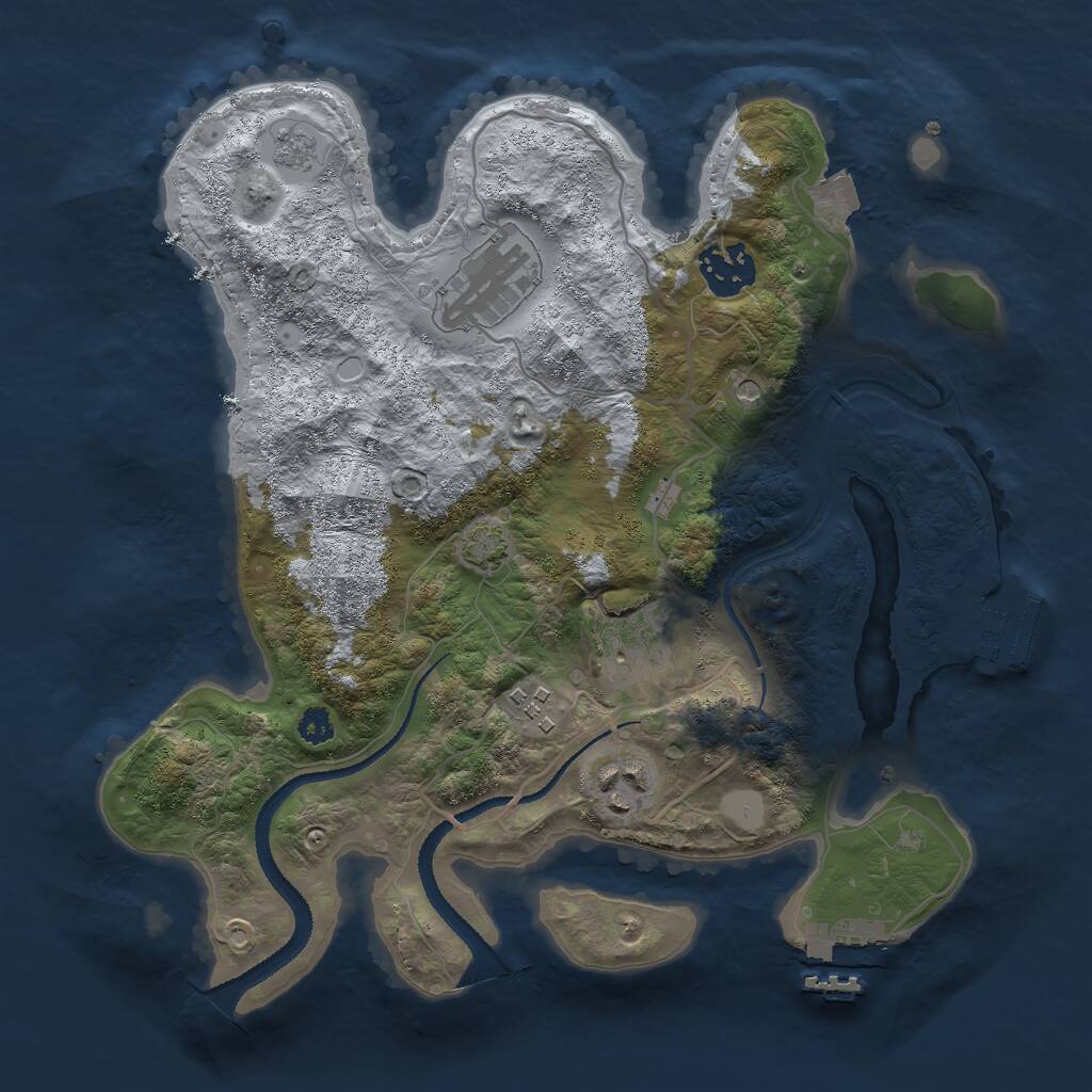 Rust Map: Procedural Map, Size: 3000, Seed: 888370899, 11 Monuments