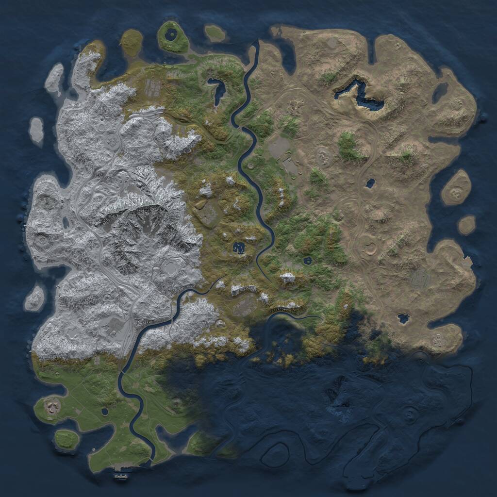 Rust Map: Procedural Map, Size: 6000, Seed: 13856709, 17 Monuments