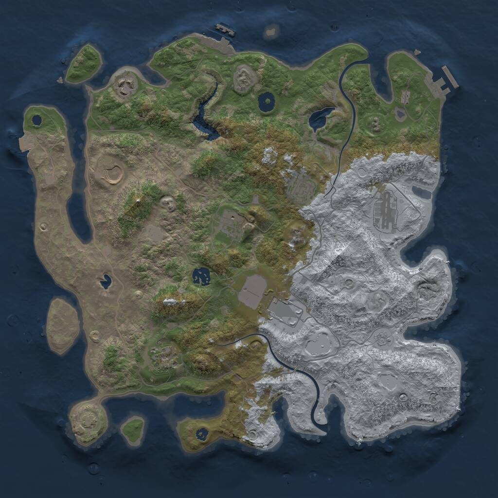 Rust Map: Procedural Map, Size: 4000, Seed: 405582630, 14 Monuments