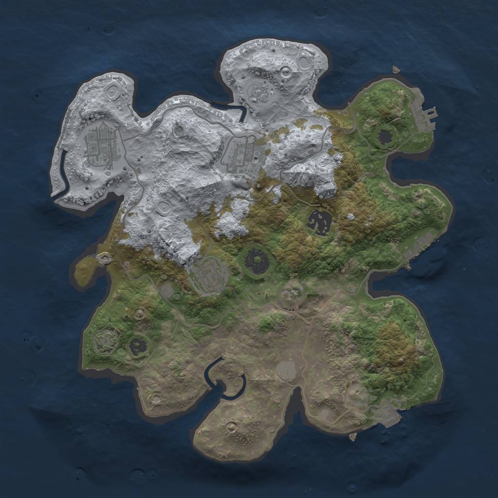 Rust Map: Procedural Map, Size: 3000, Seed: 1818852171, 11 Monuments