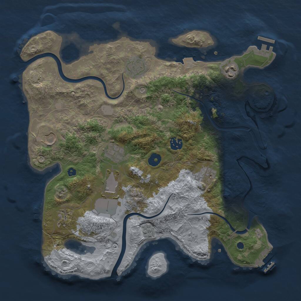 Rust Map: Procedural Map, Size: 3500, Seed: 1872257867, 15 Monuments
