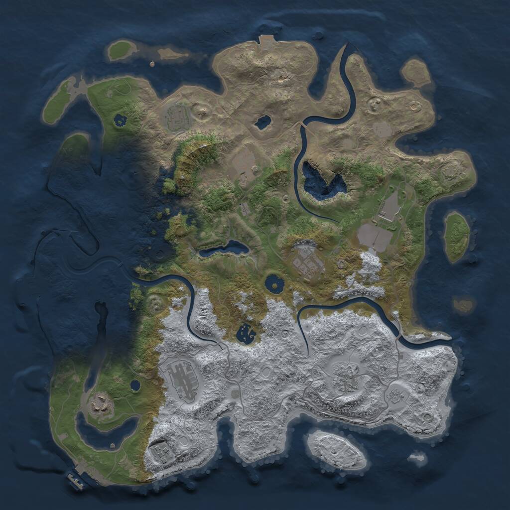 Rust Map: Procedural Map, Size: 4000, Seed: 45564465, 15 Monuments