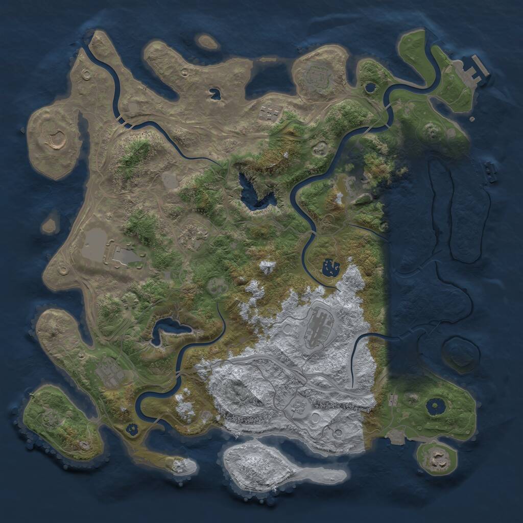 Rust Map: Procedural Map, Size: 4300, Seed: 68984562, 16 Monuments
