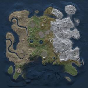 Thumbnail Rust Map: Procedural Map, Size: 3500, Seed: 847246, 14 Monuments