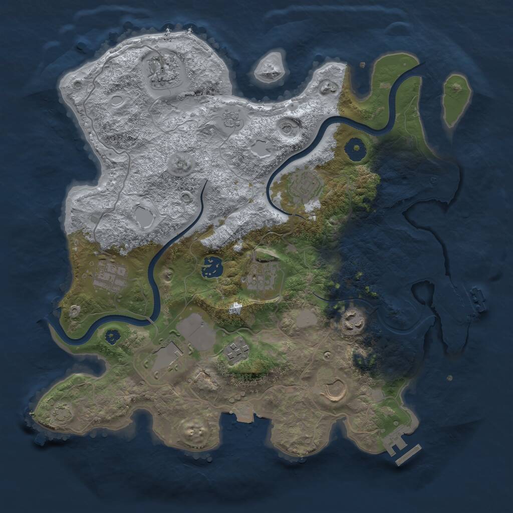 Rust Map: Procedural Map, Size: 3500, Seed: 71523283, 15 Monuments