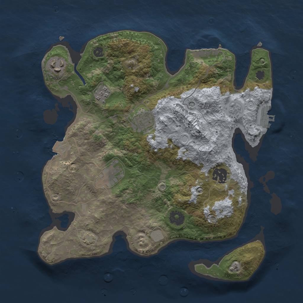 Rust Map: Procedural Map, Size: 3000, Seed: 414985002, 13 Monuments