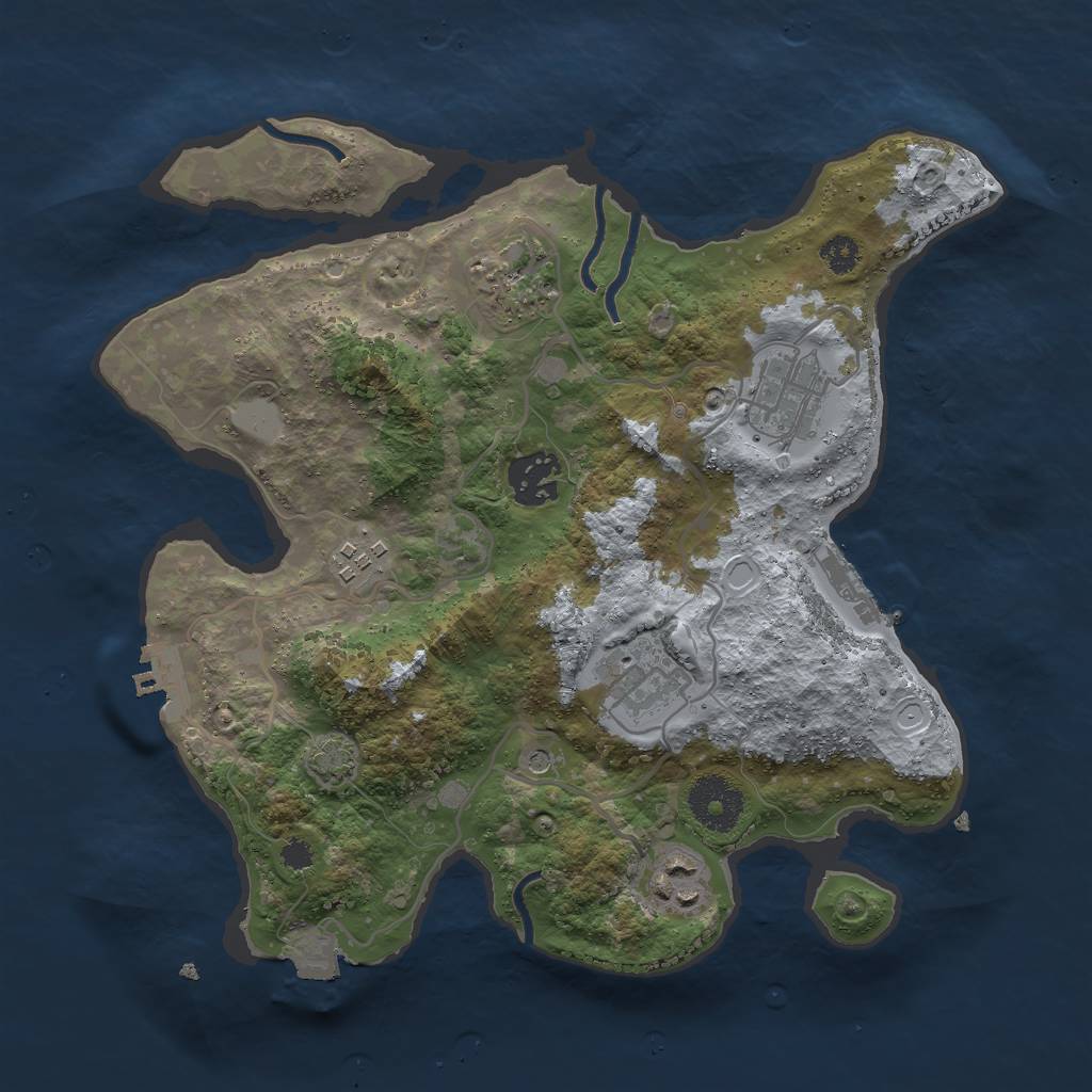 Rust Map: Procedural Map, Size: 3000, Seed: 584366205, 13 Monuments