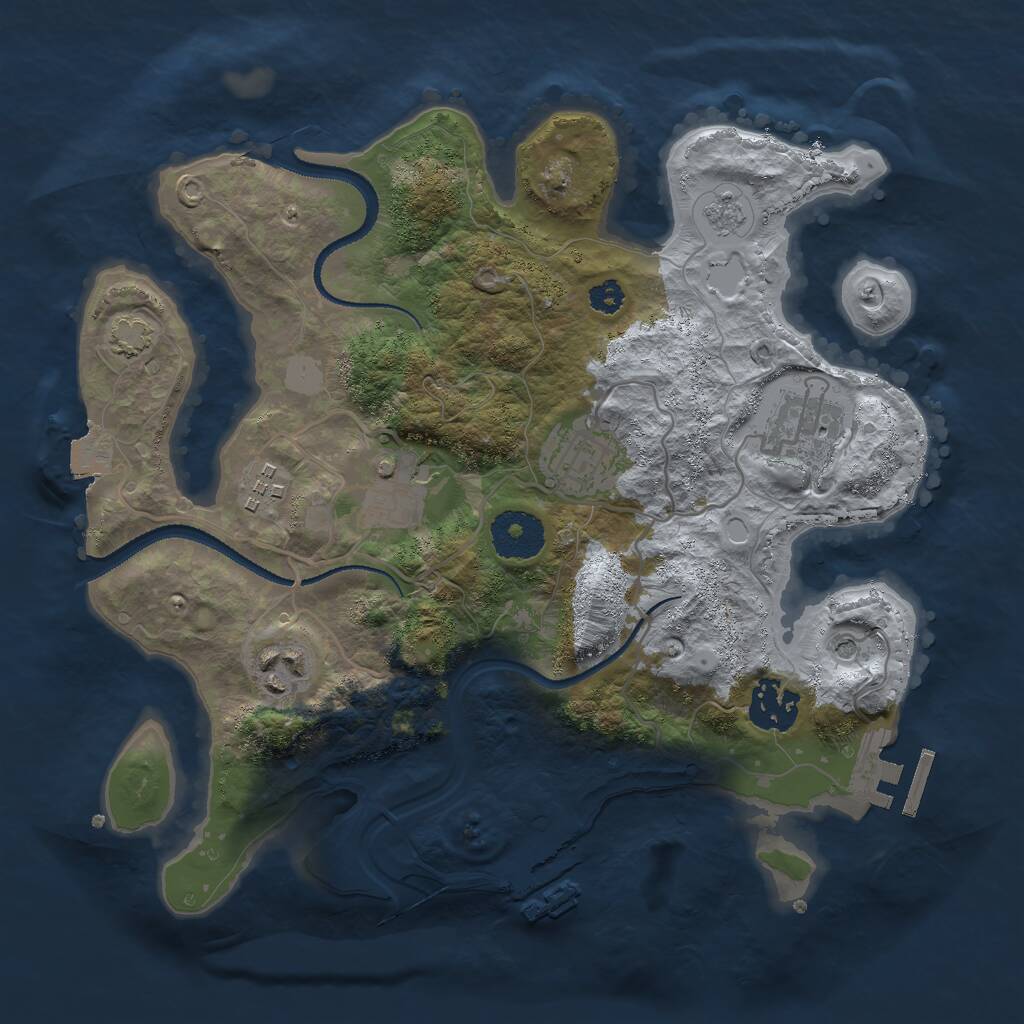 Rust Map: Procedural Map, Size: 3000, Seed: 847246, 12 Monuments