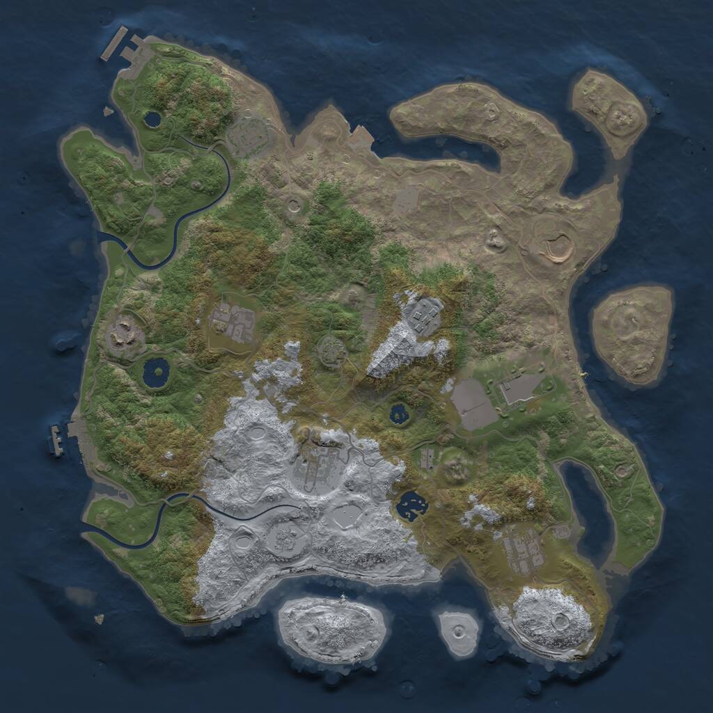 Rust Map: Procedural Map, Size: 3700, Seed: 92844696, 15 Monuments