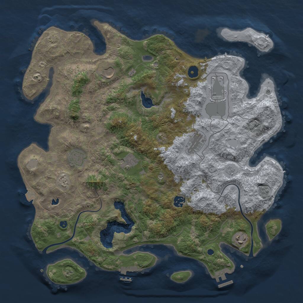 Rust Map: Procedural Map, Size: 4000, Seed: 781235374, 14 Monuments