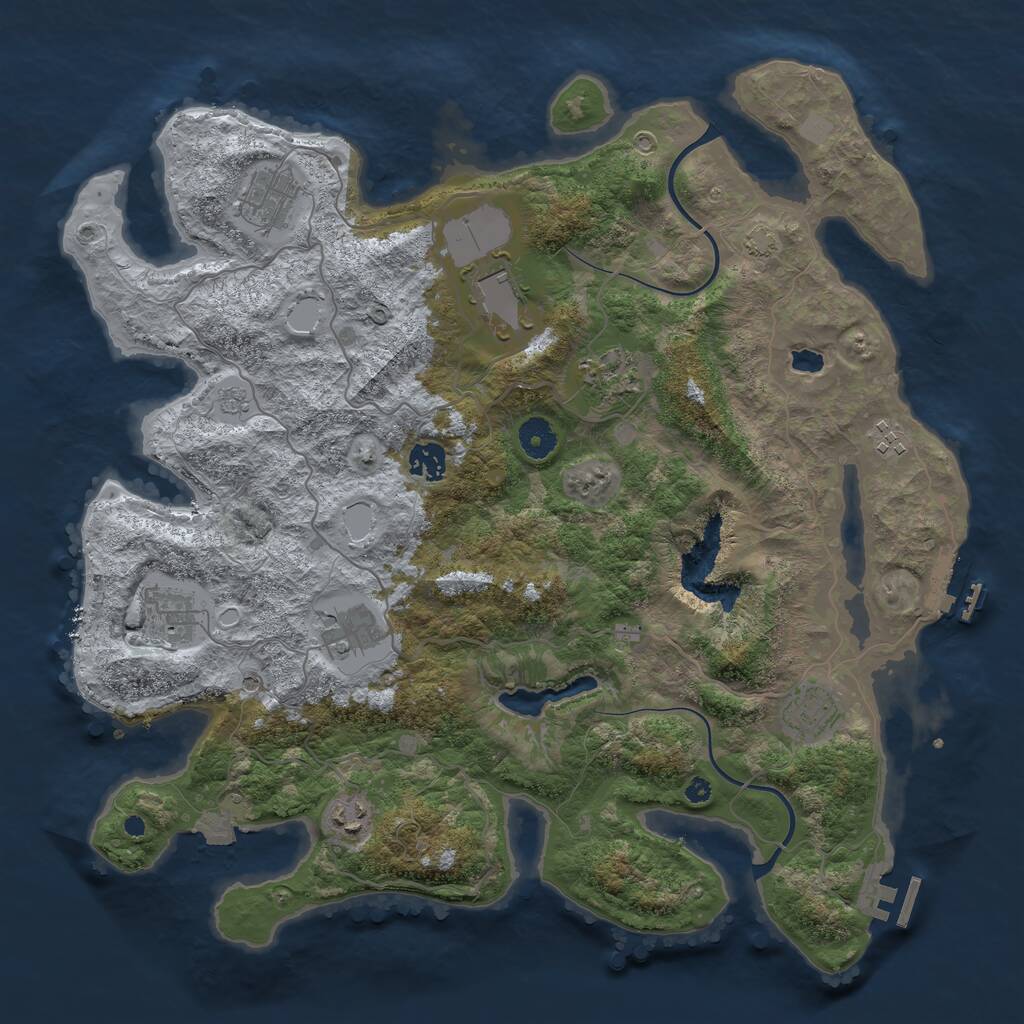 Rust Map: Procedural Map, Size: 4000, Seed: 1138225520, 15 Monuments