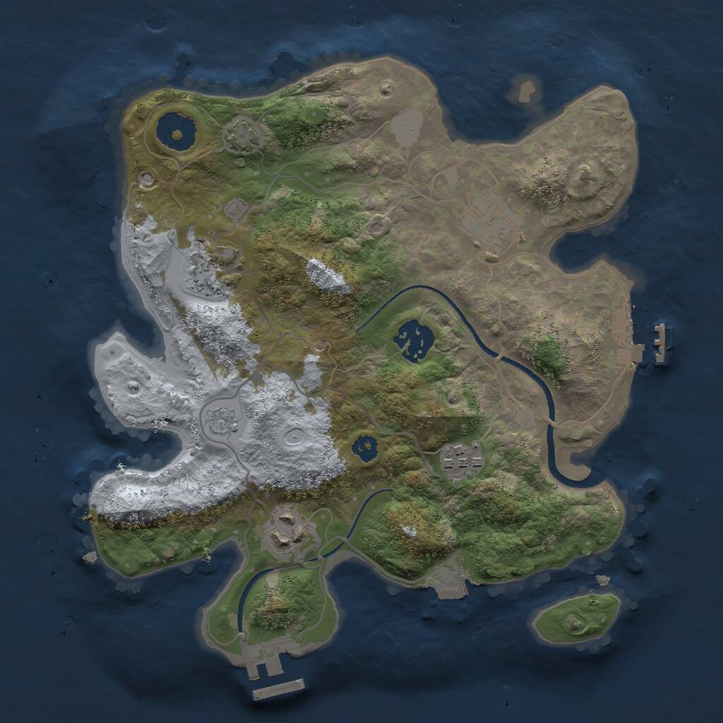 Rust Map: Procedural Map, Size: 2800, Seed: 1408, 10 Monuments