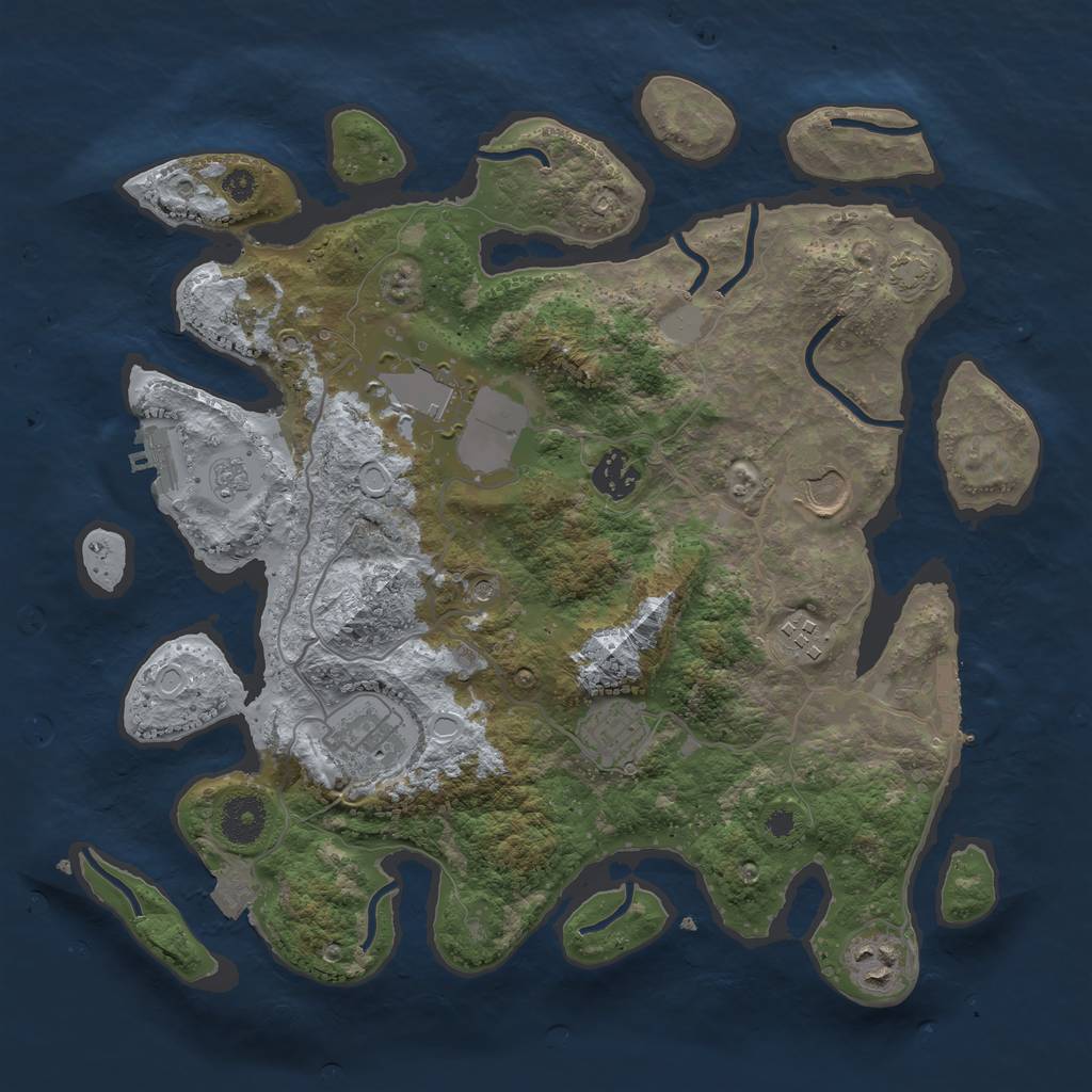 Rust Map: Procedural Map, Size: 3500, Seed: 45694566, 15 Monuments