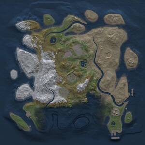 Thumbnail Rust Map: Procedural Map, Size: 3500, Seed: 45694566, 14 Monuments