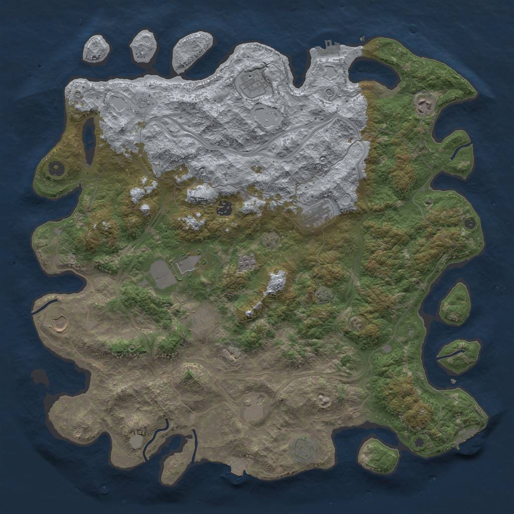 Rust Map: Procedural Map, Size: 4802, Seed: 1204072562, 18 Monuments