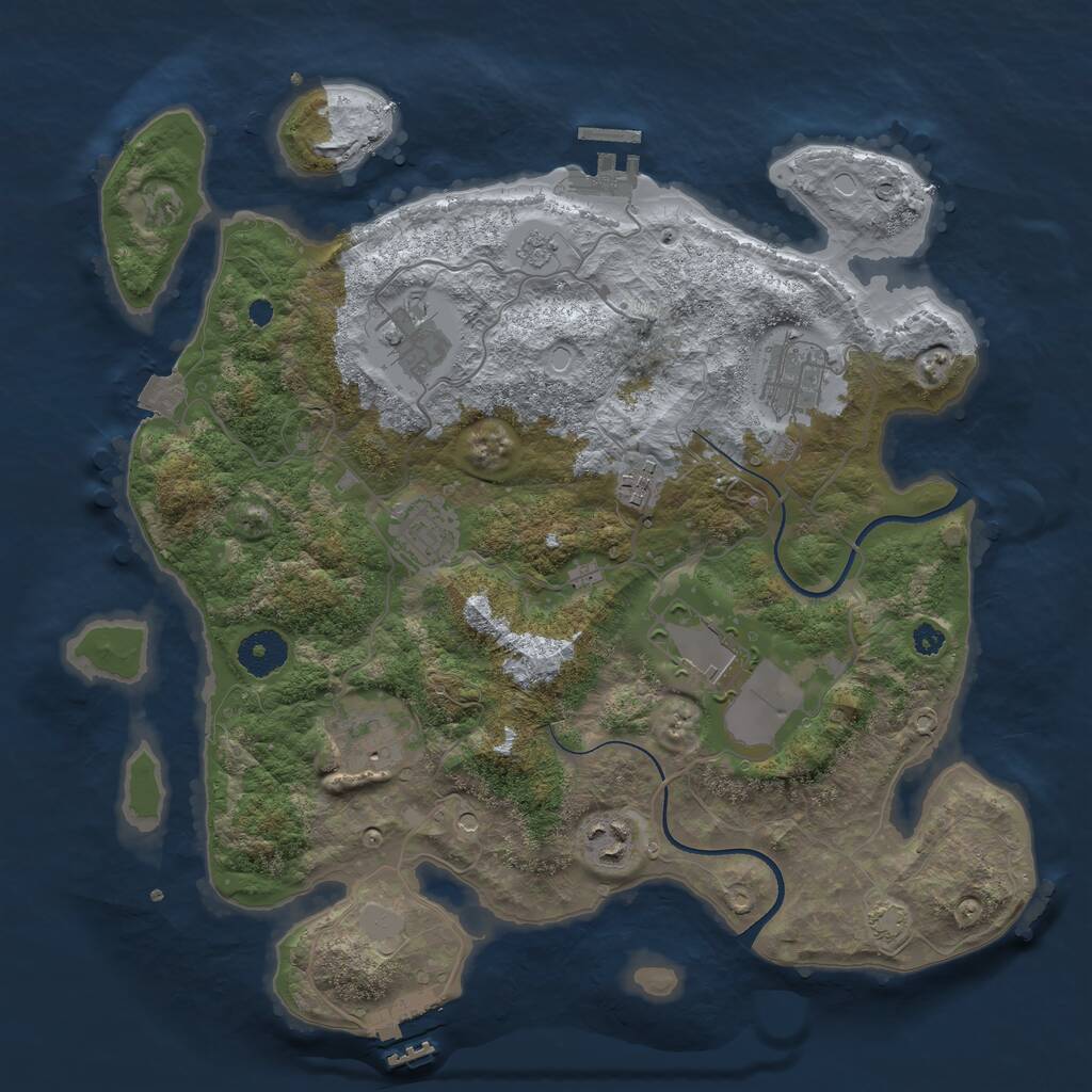 Rust Map: Procedural Map, Size: 3500, Seed: 71811816, 13 Monuments