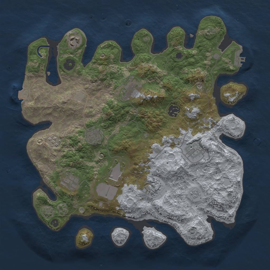 Rust Map: Procedural Map, Size: 3500, Seed: 6995083, 16 Monuments