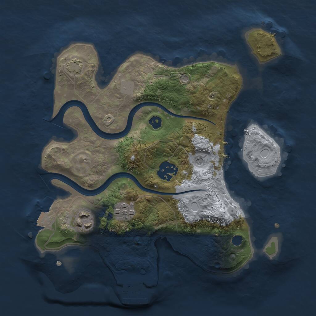 Rust Map: Procedural Map, Size: 2500, Seed: 7825, 7 Monuments