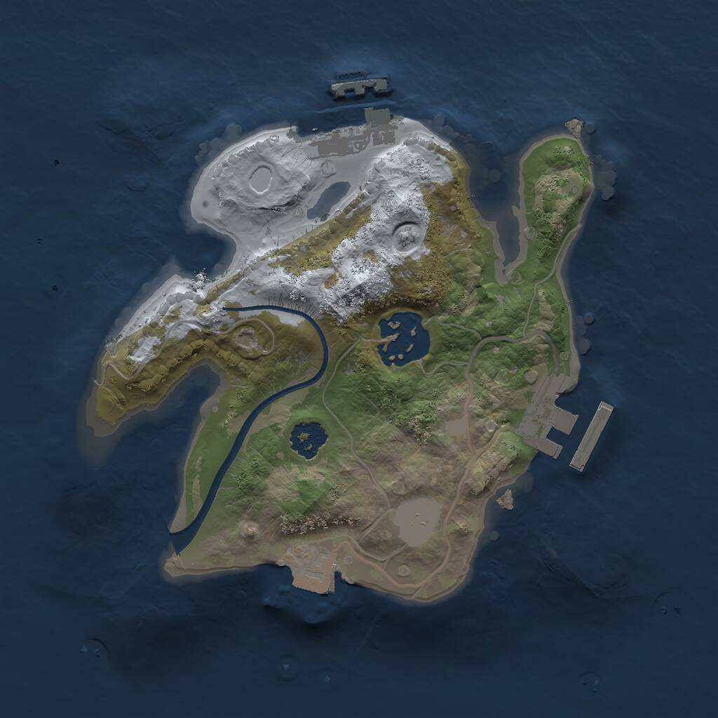 Rust Map: Procedural Map, Size: 2000, Seed: 630650329, 4 Monuments