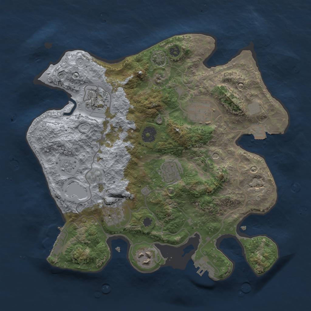 Rust Map: Procedural Map, Size: 3000, Seed: 1840639003, 13 Monuments