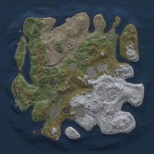 Thumbnail Rust Map: Procedural Map, Size: 3500, Seed: 1694977154, 16 Monuments